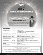 Shabbaton – August 18-19, 2017